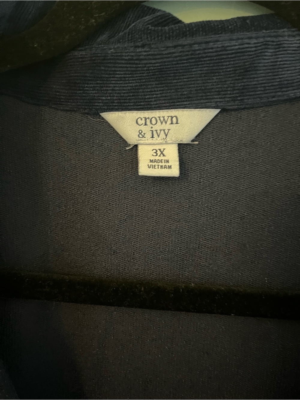 crown & ivy Navy Blue Tiered Maxi Dress, corduroy - Picture 3 of 3